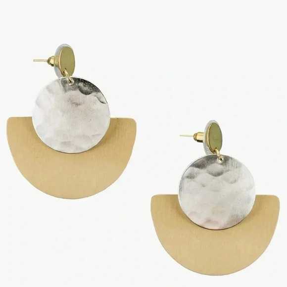 Matr Boomie Gold + Silver Geometric Earrings - Picture 1 of 4